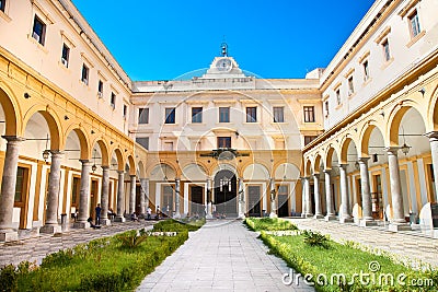 Quadrangle of the law faculty , University of Palermo. Sicily. Editorial Stock Photo