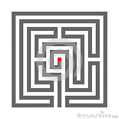 Quadrate heathen Labyrinth Symbol isolated on white background Vector Illustration