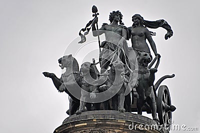 Quadriga statue on Semper opera in Dresden, Germany Stock Photo