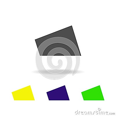 quadrilateral colored icons. Elements of Geometric figure colored icons. Can be used for web, logo, mobile app, UI, UX Stock Photo