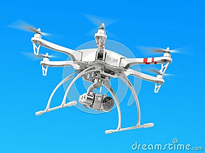 Quadrocopter drone with camera Stock Photo