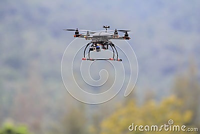 Quadrocopter drone Stock Photo