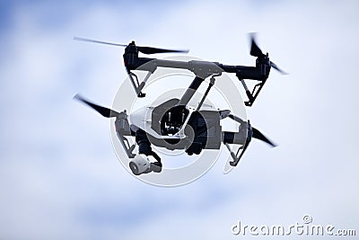 Quadrocopter drone Stock Photo