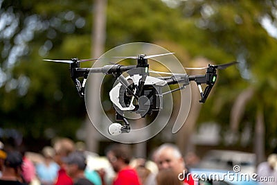 Quadrocopter drone Stock Photo