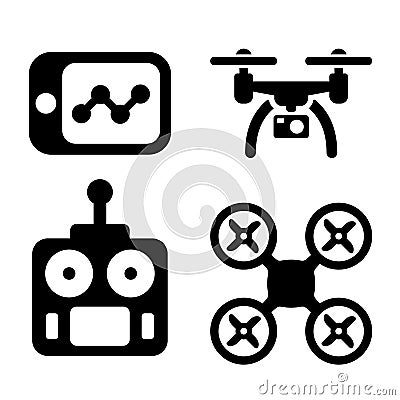 Quadrocopter Icons Vector Illustration