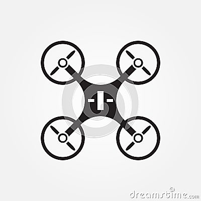 Quadrocopter vector icon isolated on white background . Vector Illustration