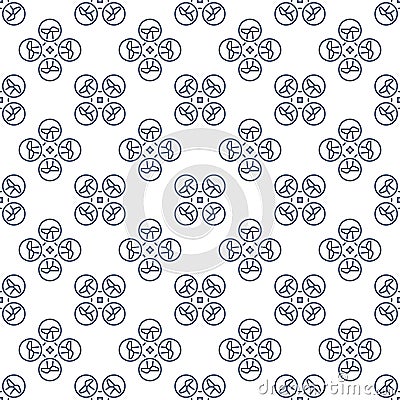 Quadrotor vector Drone concept thin line seamless pattern Stock Photo