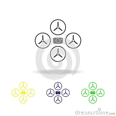 quadrupter color icon. Elements of a controlled aircraft color icon. Signs, outline symbols collection icon for websites, web desi Stock Photo