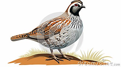 Simple Quail Clip Art With White Margins Stock Photo