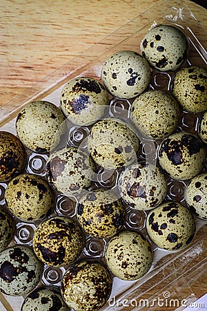 Quail Eggs as morning breackfast. Stock Photo