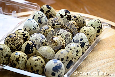 Quail Eggs as morning breackfast. Stock Photo