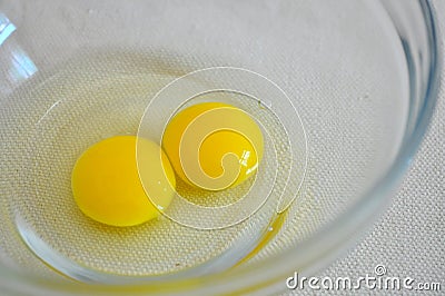 Quail eggs yolk Stock Photo