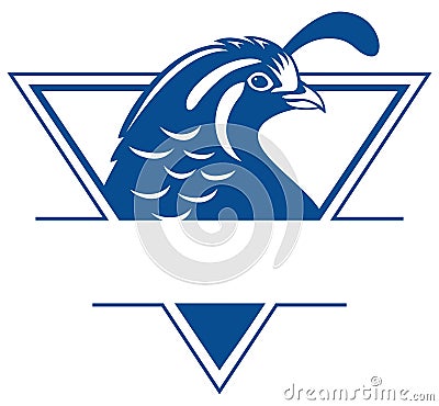 Quail Head triangle emblem Vector Illustration