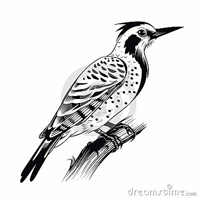 Quail Silhouette: Bold And Recognizable Woodpecker Design Stock Photo