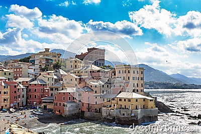 Quaint fishing village of Boccadasse, Genoa Stock Photo