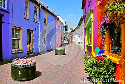 Vibrant colorful buildings in the Old Town of Kinsale, Cork, Ireland Editorial Stock Photo