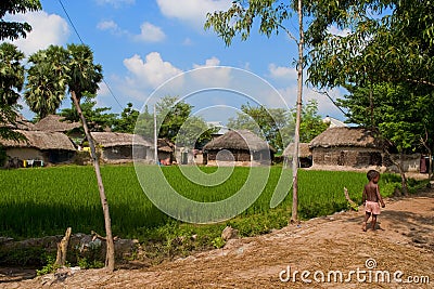 A quaint village scene on a sunny day, summertime. Editorial Stock Photo