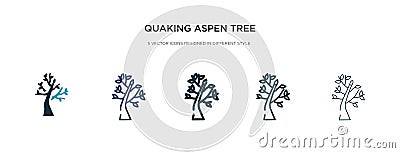 Quaking aspen tree icon in different style vector illustration. two colored and black quaking aspen tree vector icons designed in Vector Illustration