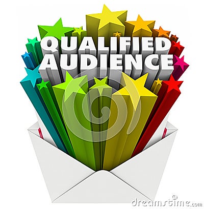 Qualified Audience Words Envelope Direct Marketing Targeted Customers Stock Photo