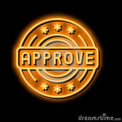 quality approve neon glow icon illustration Vector Illustration