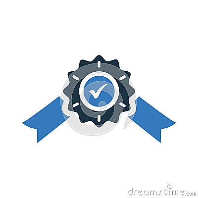 Quality approved, accept sign icon. Simple editable vector design isolated on a white background Vector Illustration