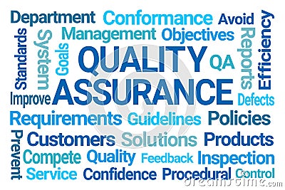 Quality Assurance Word Cloud Stock Photo