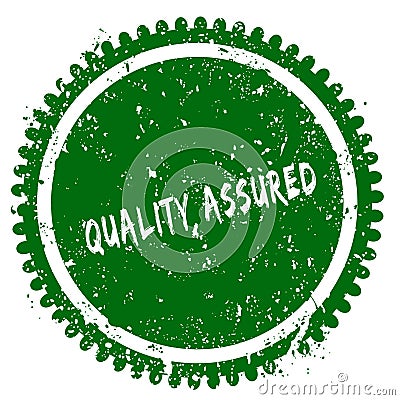 QUALITY ASSURED round grunge green stamp Stock Photo