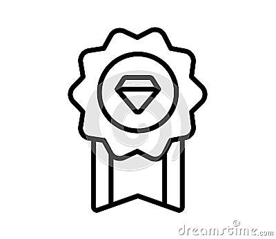 Quality badge premium single isolated icon with outline style Vector Illustration