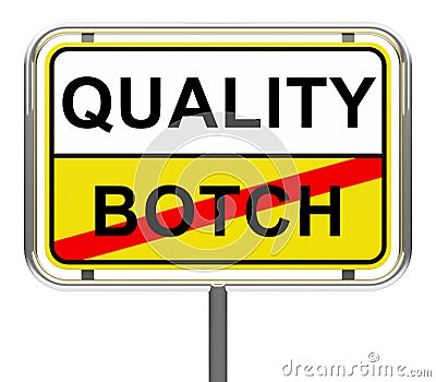 Quality-botch Stock Photo
