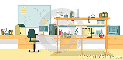 Quality Control Laboratory, Properly Equipped Vector Illustration