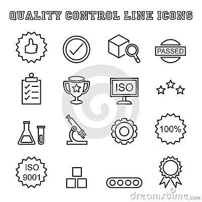 Quality control line icons Vector Illustration