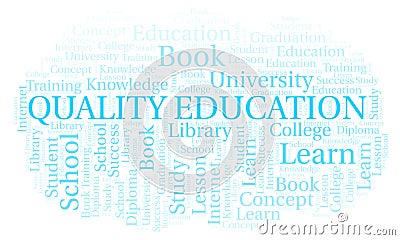 Quality Education word cloud. Stock Photo