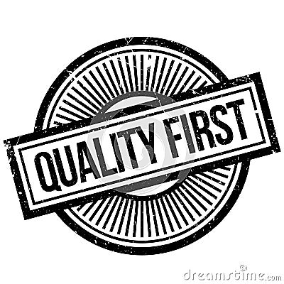 Quality First rubber stamp Vector Illustration
