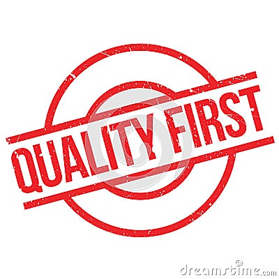 Quality First rubber stamp Vector Illustration