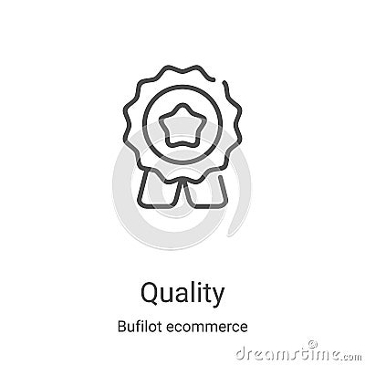 quality icon vector from bufilot ecommerce collection. Thin line quality outline icon vector illustration. Linear symbol for use Vector Illustration