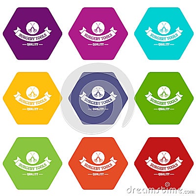 Quality instrument icons set 9 vector Vector Illustration