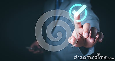 Quality management with Quality Assurance or QA and Quality Control or QC and improvement. Standardization and certification Stock Photo