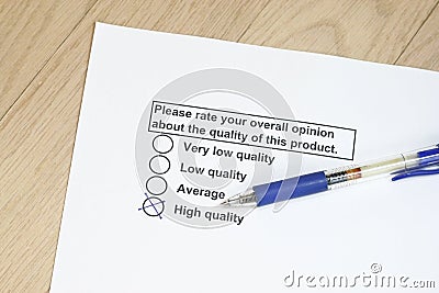 Quality of product Stock Photo