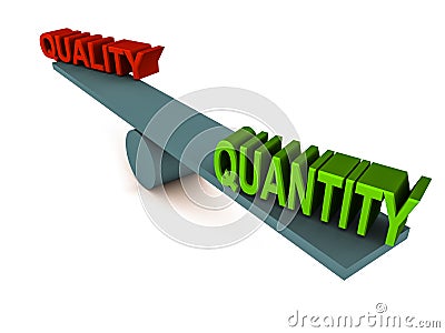 Quality quantity balance Stock Photo