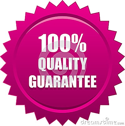 Quality quarantee seal stamp pink Vector Illustration