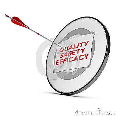 Quality, Saferty and Efficacy Stock Photo