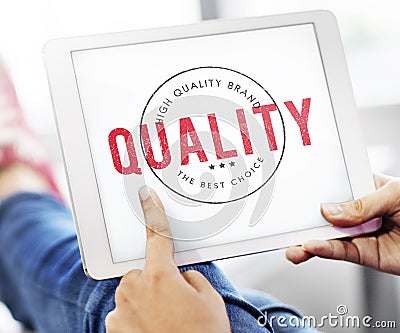 Quality Service Guaranteed Premium Quality Concept Stock Photo