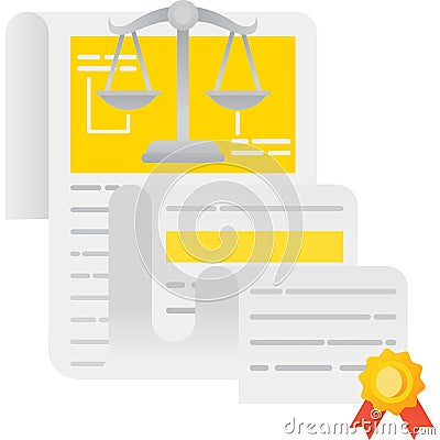 Quality standard icon law certificate flat vector Stock Photo