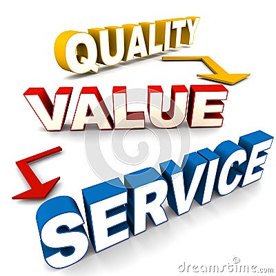 Quality value service Stock Photo