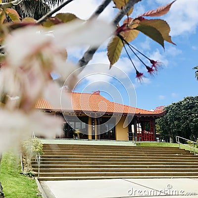 Quan Am Buddhist Monastery. Buddhist Temples. Square photo image. Stock Photo