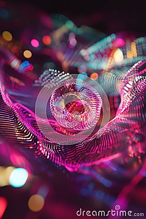Quantum algorithm visualization in 3D space Stock Photo