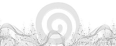 Quantum computer technologies concept. Futuristic blue circuit board background vector. Modern technology circuit board Vector Illustration