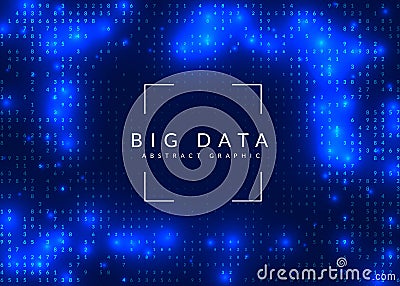 Quantum computing background. Technology for big data, visualiza Vector Illustration