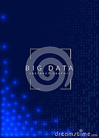 Quantum computing background. Technology for big data, visualiza Vector Illustration