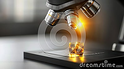 Quantum Computing Development: Exploring the Future with Microscopes Stock Photo